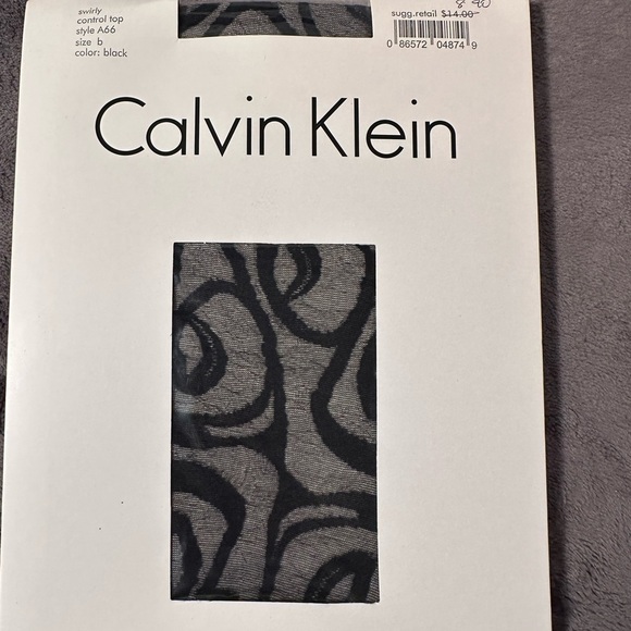 Calvin Klein Accessories - Calvin Klein Swirly Control Top Tights Black‎ Abstract Pattern Style A66 Size B